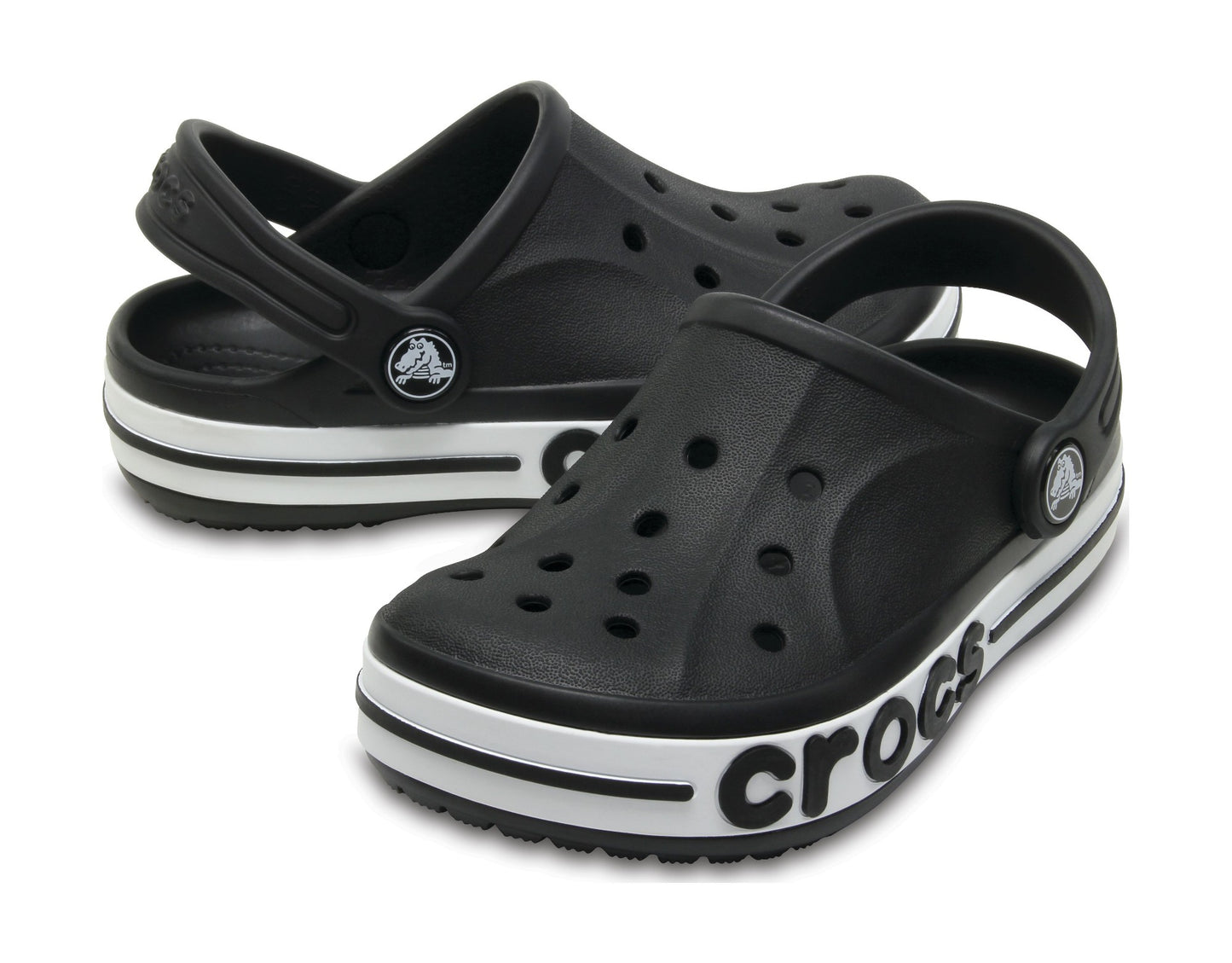 Crocs Unisex-Adult Bayaband Slingback Clog  Black/White