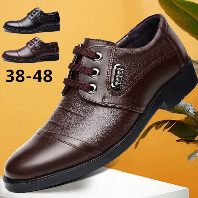 Men's Casual Leather Shoes Lychee Pattern Leather Shoes Men's Shoes