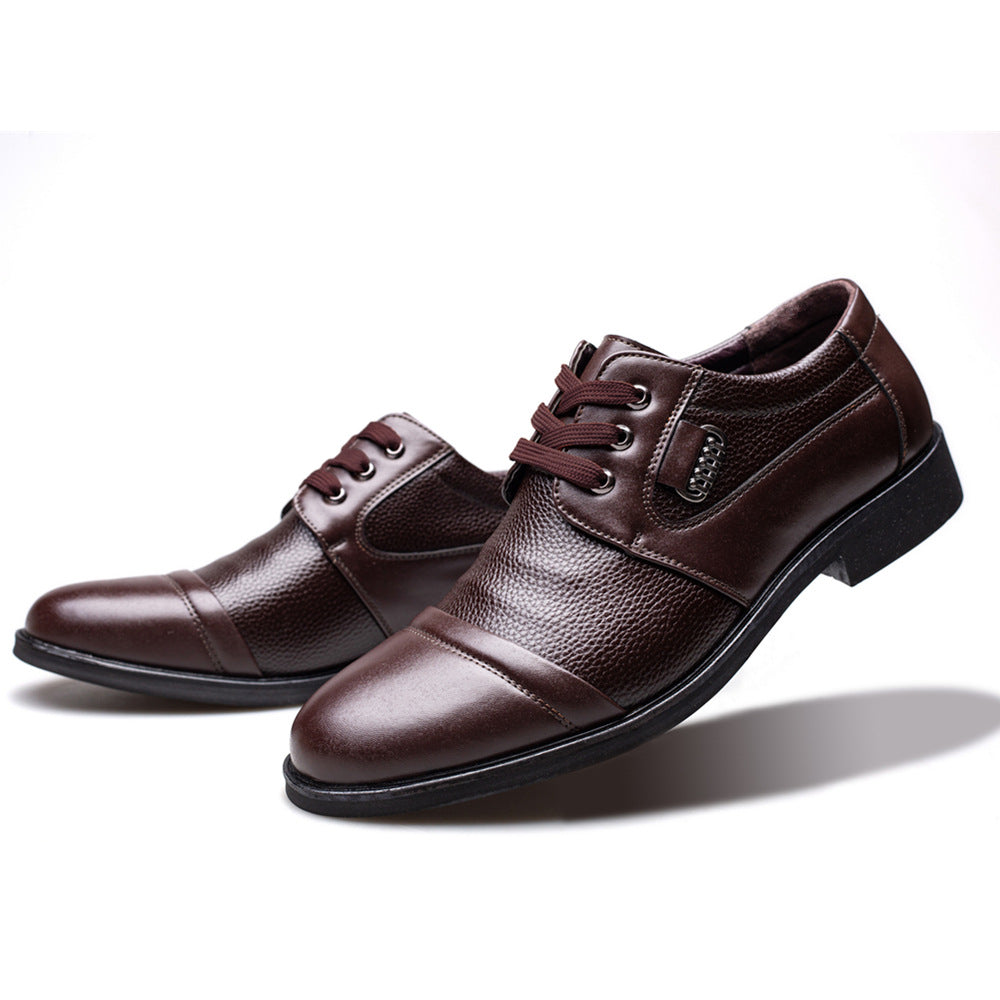 Men's Casual Leather Shoes Lychee Pattern Leather Shoes Men's Shoes