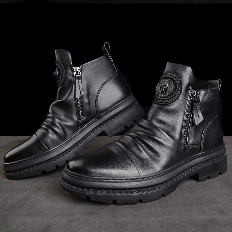 Men's Fashionable All-match High-top With Velvet Tactical Military Boots