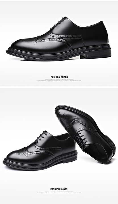 Autumn And Winter Brogue Men's Business Leather Shoes