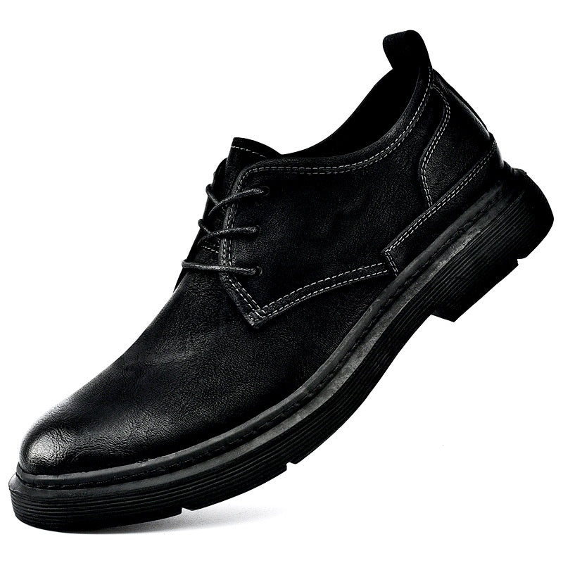 Men's Sewing Line Lace-up Casual Plus Size Leather Shoes