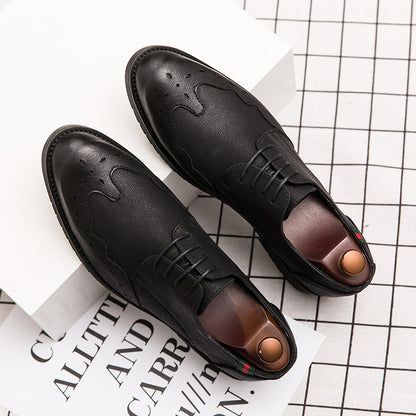 Soft leather pointed shoes men