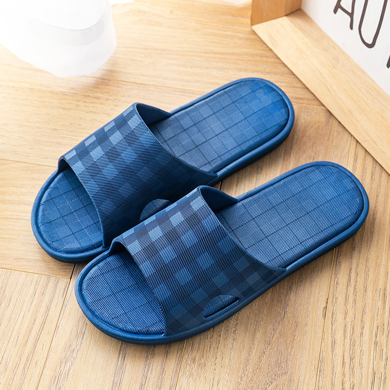 Cute Plaid Print Home Slippers Soft Sole Non-slip Floor Bathroom Shower Slippers For Women And Men House Shoes