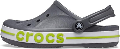 Crocs Unisex-Adult Bayaband Slingback Clog  Slate Grey/Lime Punch