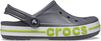 Crocs Unisex-Adult Bayaband Slingback Clog  Slate Grey/Lime Punch