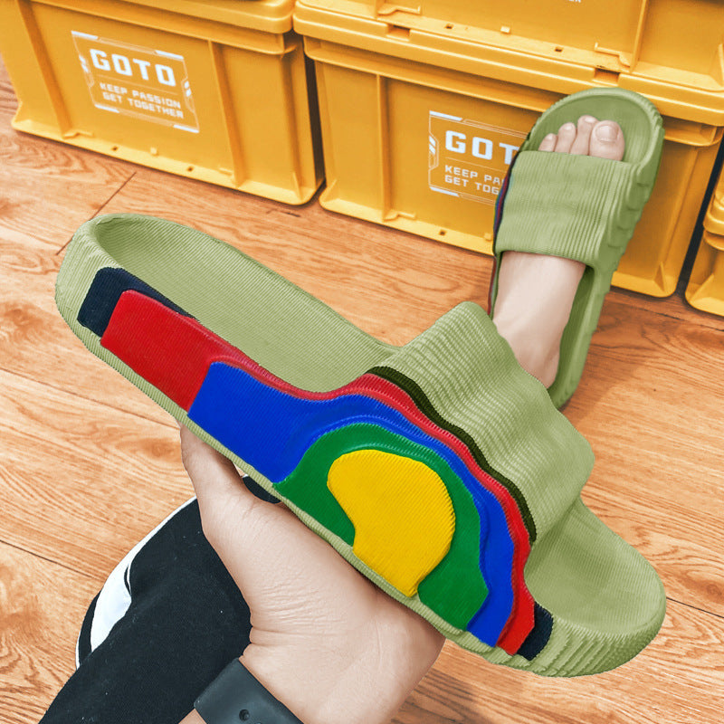 Solid Color Flip-flops Couples Home Slippers