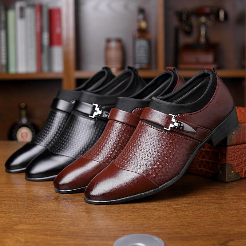 New Business Suits Men's Leather Shoes Large English Shoes