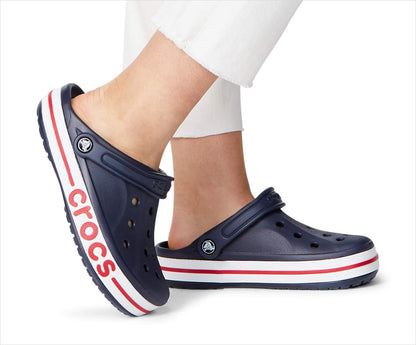 Crocs Unisex-Adult Bayaband Slingback Clog  Navy/Pepper