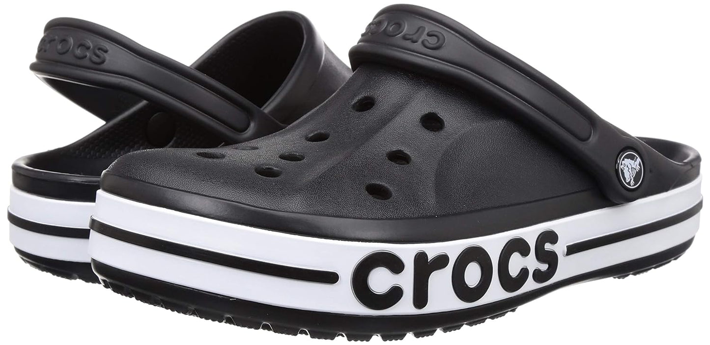 Crocs Unisex-Adult Bayaband Slingback Clog  Black/White