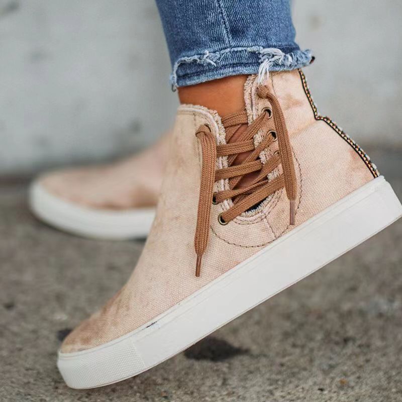 Flat Casual Canvas Shoes Hollow Out Tied