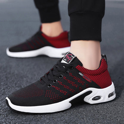 Fashion Mesh Shoes With Striped Design Men Outdoor Breathable  Lace-up Sneakers Casual Lightweight Running Sports Shoes For Men