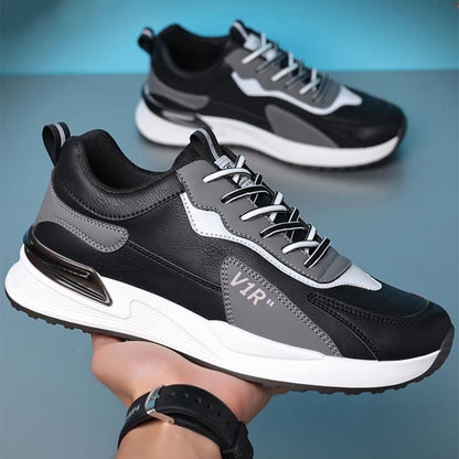 Casual Men's Shoes Soft Sole Color-block Lace-up Sneakers Versatile Trendy Running Sports Shoes