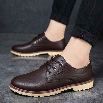 Men's Waterproof Rubber Versatile Lace-Up Shoes