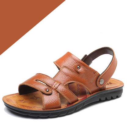 Men's Sandals Genuine Leather Anti Slip Dual Purpose