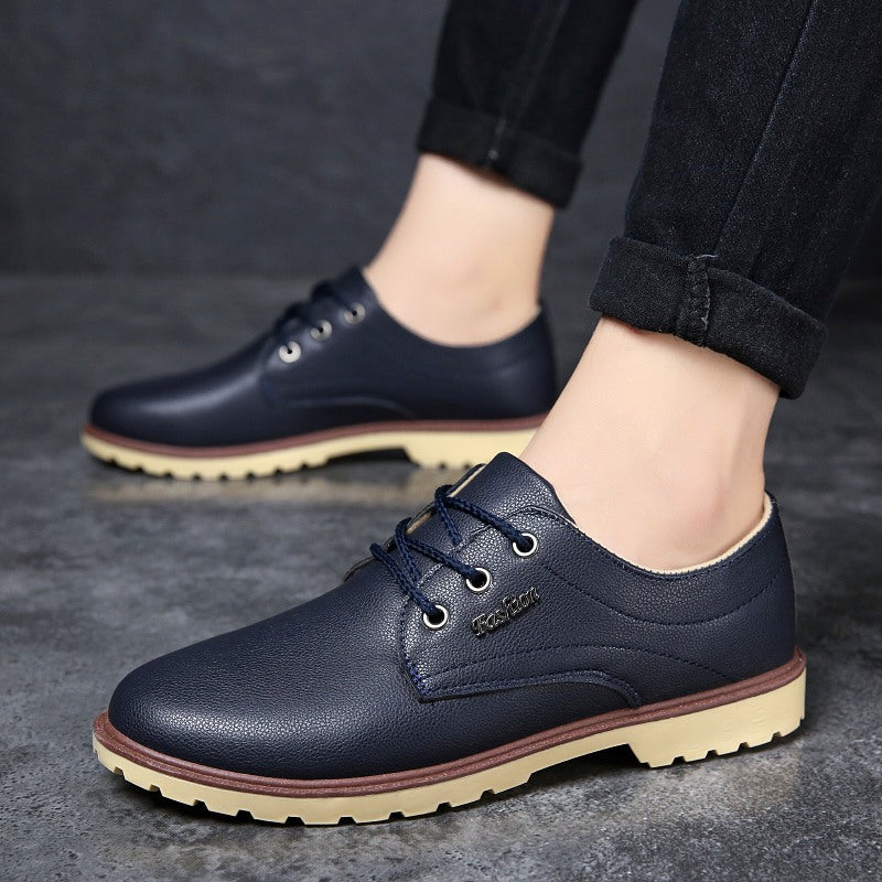 Men's Waterproof Rubber Versatile Lace-Up Shoes