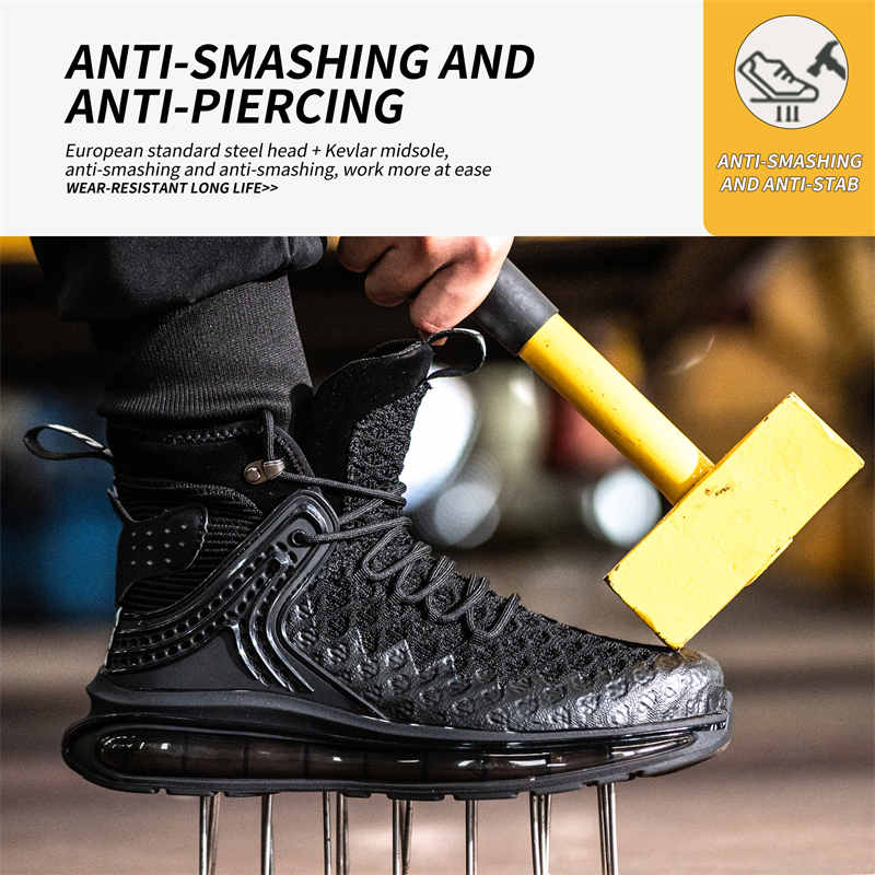 Mens Fashion Smash And Puncture Resistant Lightweight Air Cushion Shock Absorbing Shoes