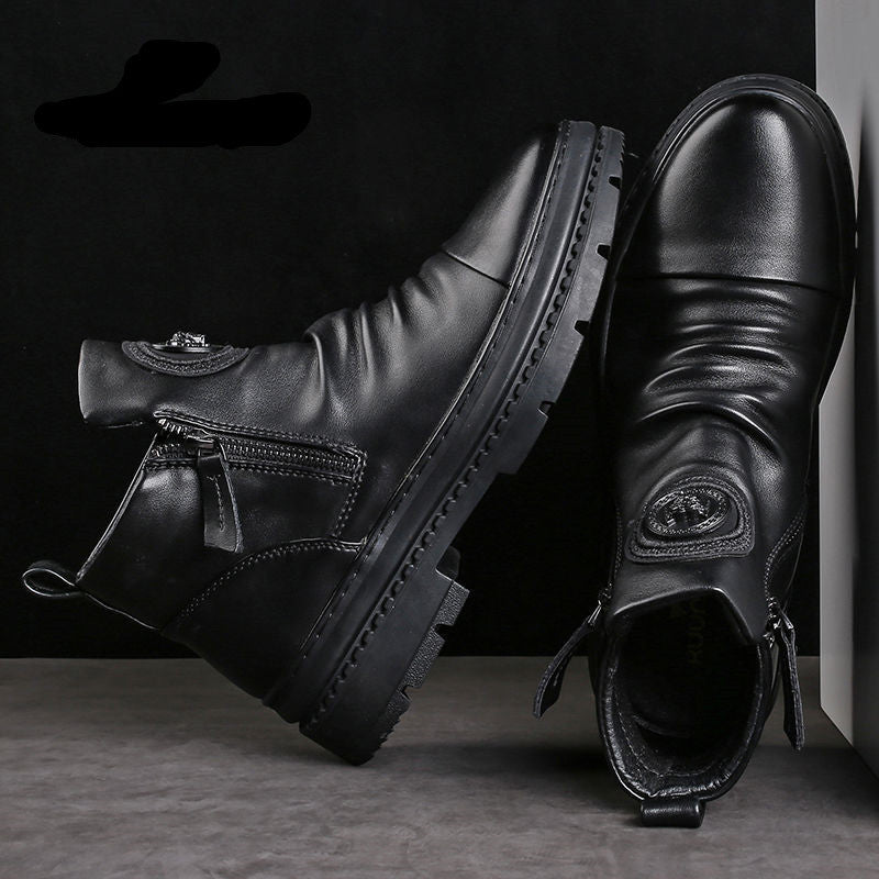 Men's Fashionable All-match High-top With Velvet Tactical Military Boots