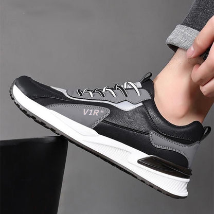 Casual Men's Shoes Soft Sole Color-block Lace-up Sneakers Versatile Trendy Running Sports Shoes